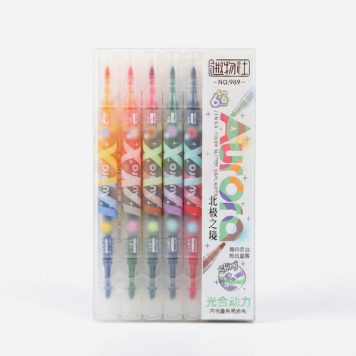 قلم تحديد طرفين 6 بعلبة
